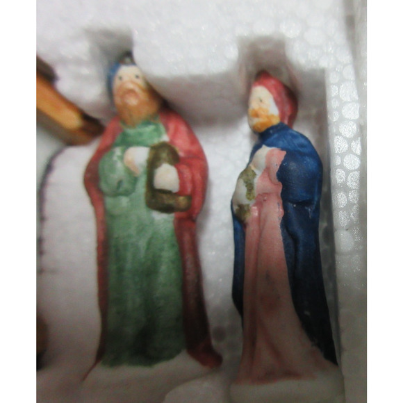 Nativity Set Lemax Dickensvale 1992 Hand Painted Porcelain W Box 5 Piece Set - Picture 5 of 5